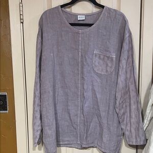 Marc + Ware 100% linen Casual Lavender Long Sleeve Top